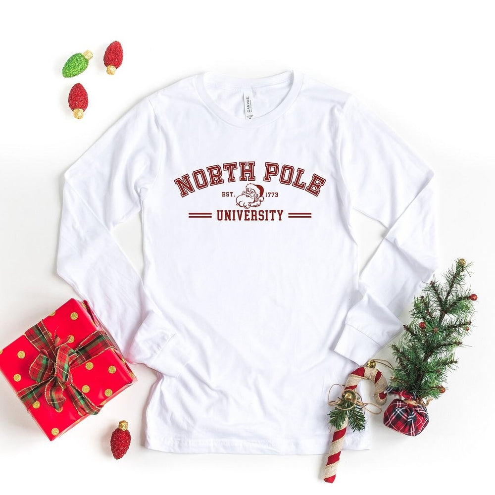 North Pole University Santa Long Sleeve Tee