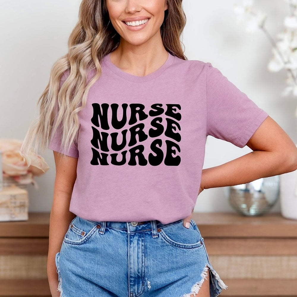 Nurse Stacked Short Sleeve Crewnneck Tee