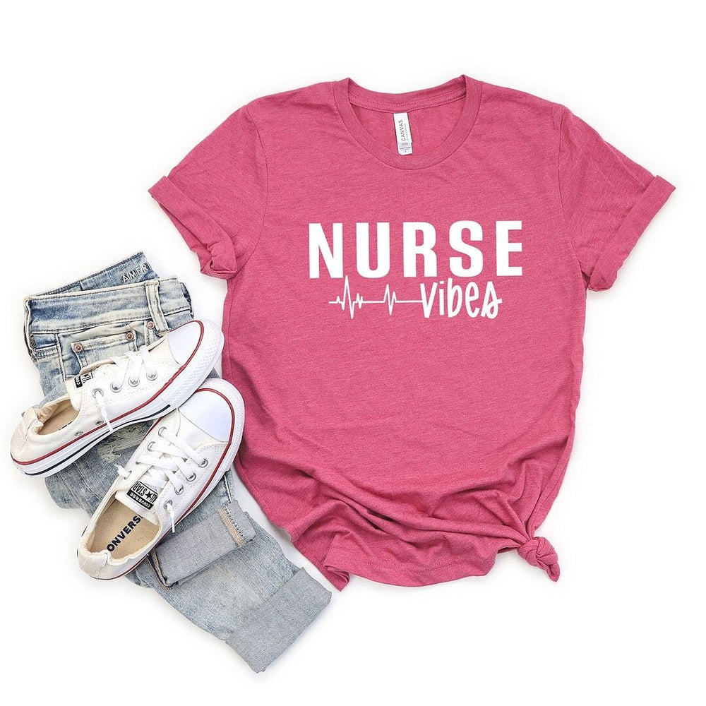 Nurse Vibes Heartbeat Short Sleeve Crewnneck Tee