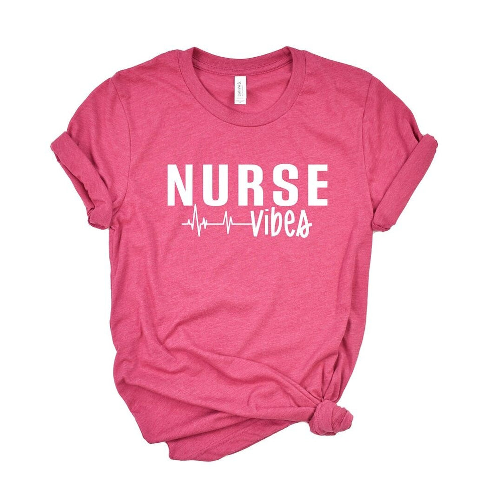 Nurse Vibes Heartbeat Short Sleeve Crewnneck Tee