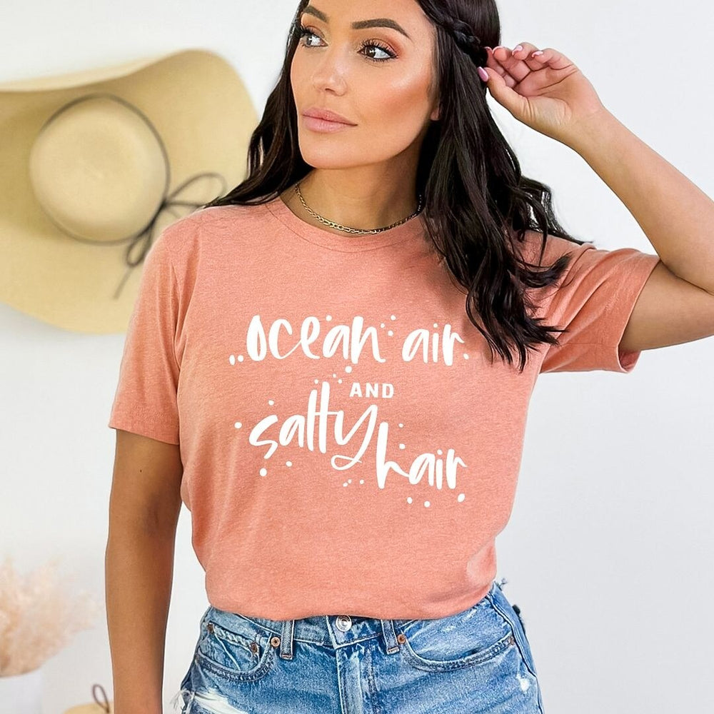 Ocean Air And Salty Hair Short Sleeve Crewnneck Tee