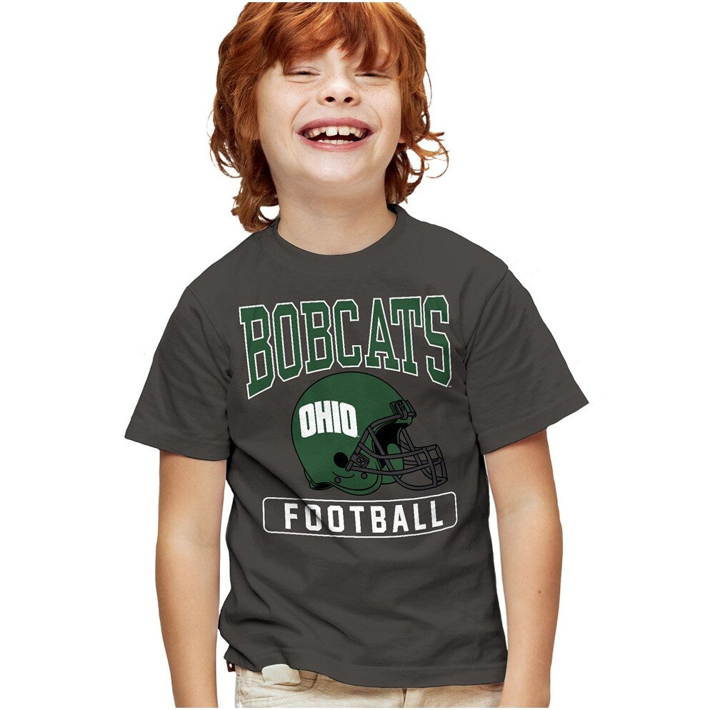 Ohio University Football Helmet Kids T Shirt for Youth Boys and Girls