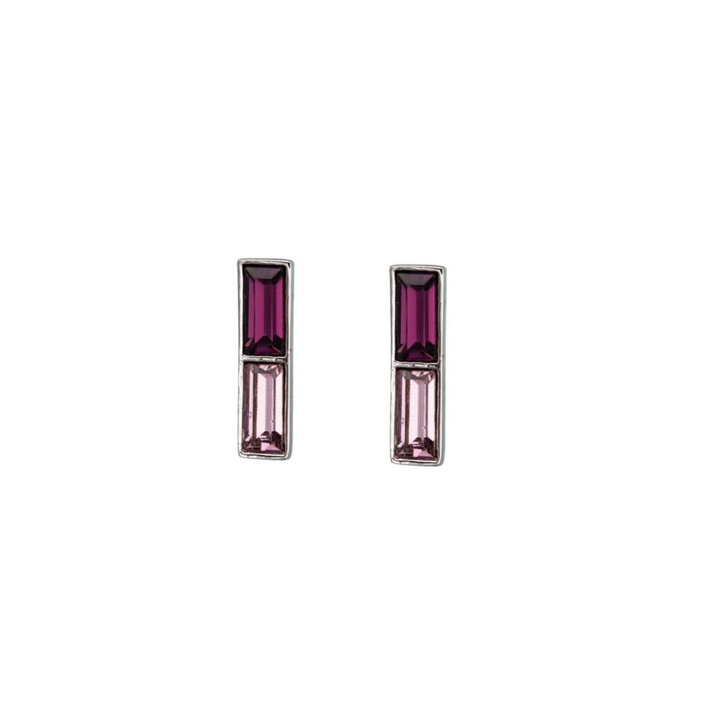 Ombre Crystal Bar Stud Earrings