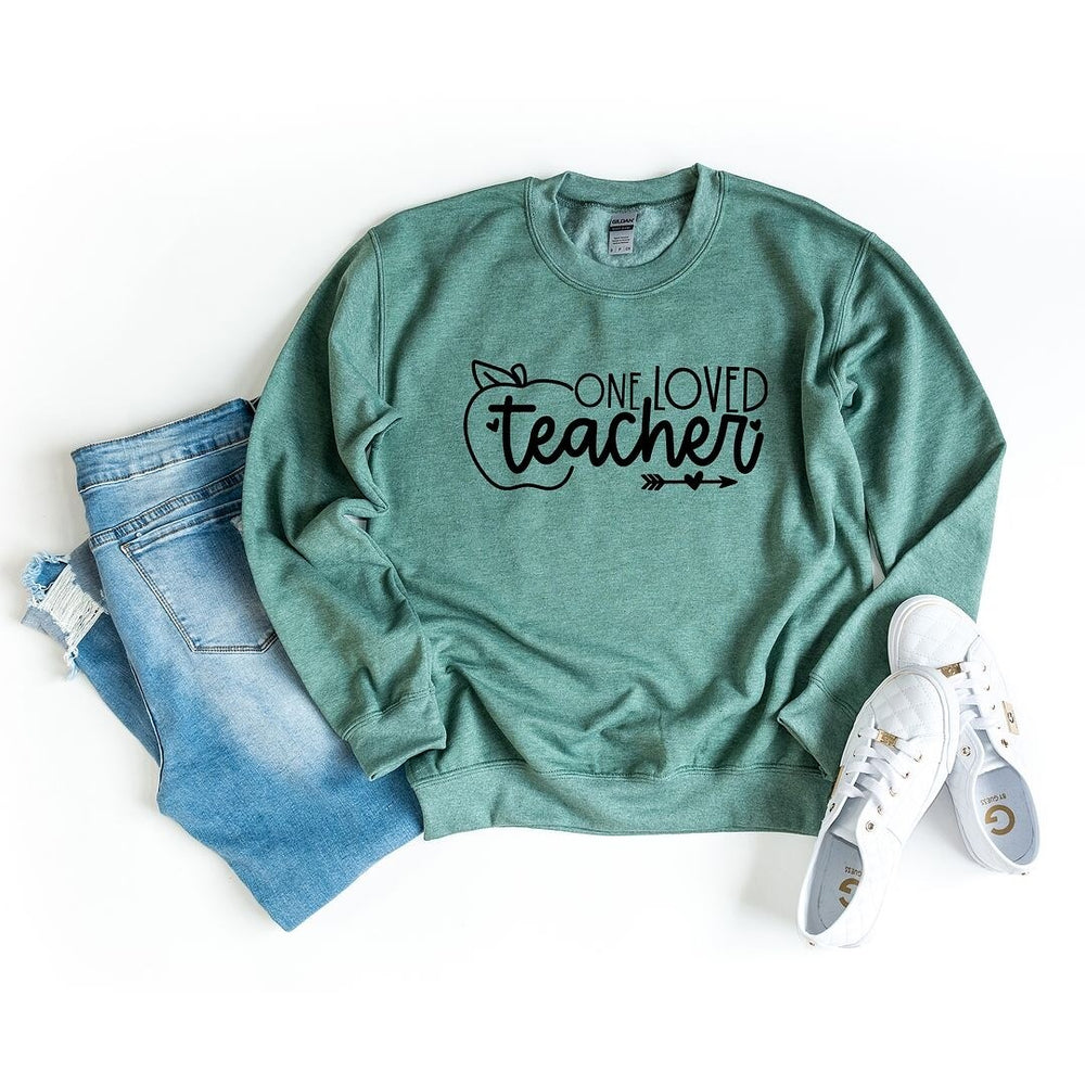 One Loved Teacher Apple Graphic Sweatshirt