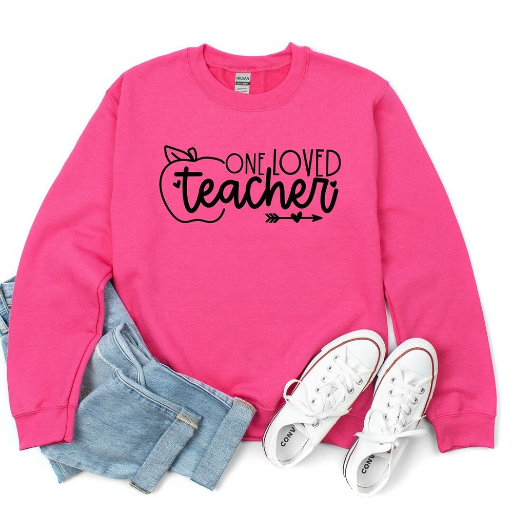 One Loved Teacher Apple Graphic Sweatshirt