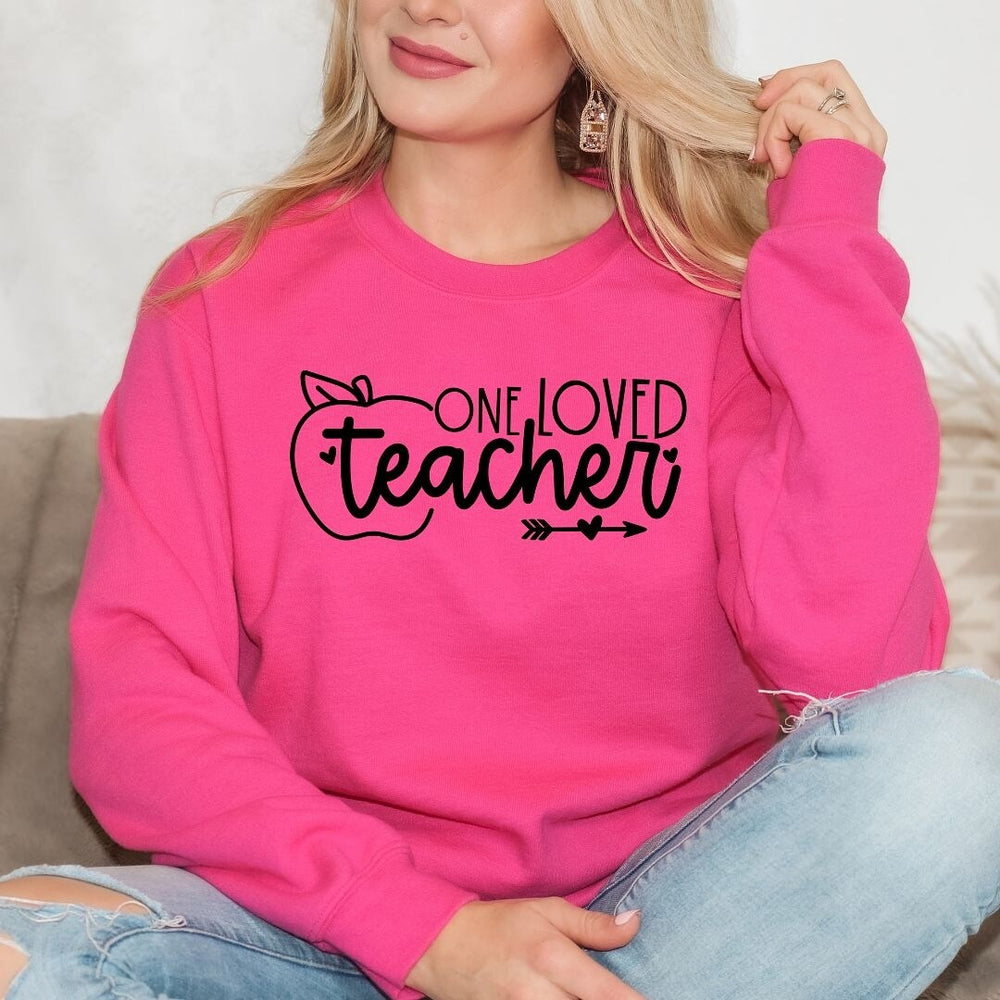 One Loved Teacher Apple Graphic Sweatshirt