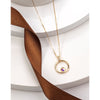 Open Circle Dainty Crystal Pendant Necklace