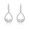 Open Teardrop Pave & Geometric Crystal Drop Earrings