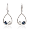 Open Teardrop Pave & Geometric Crystal Drop Earrings