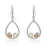 Open Teardrop Pave & Geometric Crystal Drop Earrings