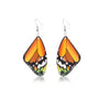 Orange Butterfly Wing Drop Earrings