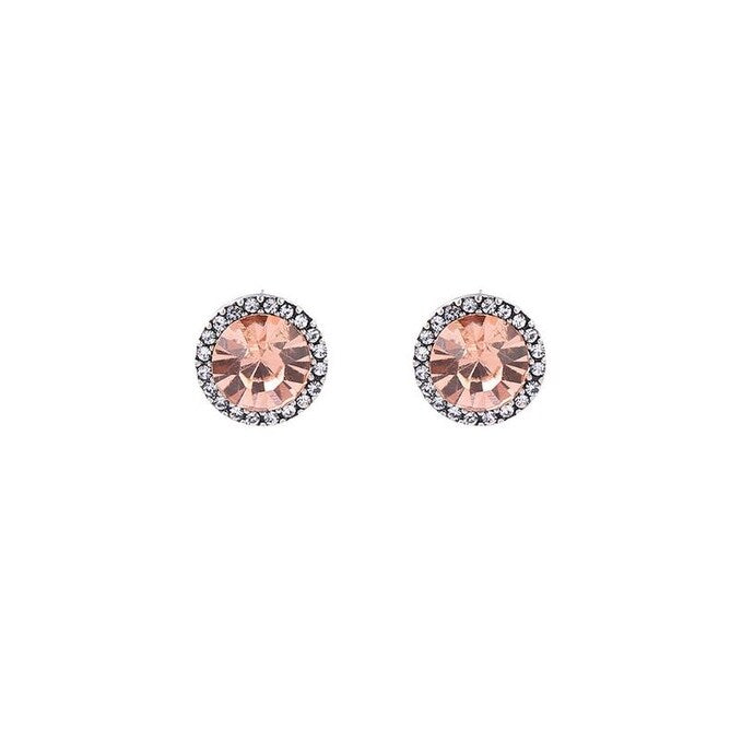 Orange Circular Stud Earrings