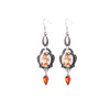 Orange Crystal Drop Earrings