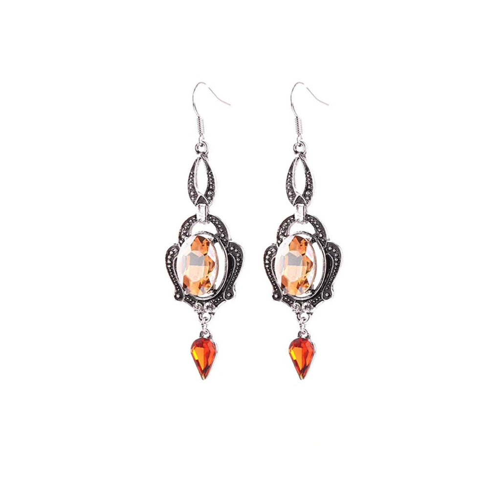 Orange Crystal Drop Earrings