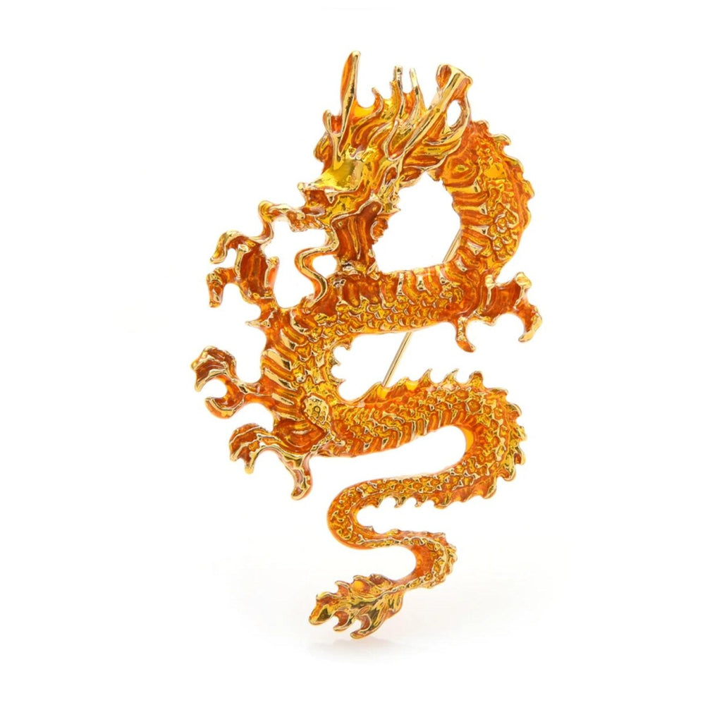 Orange Dragon Brooch