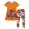 Orange Floral Pumpkin Print Tunic & Leggings