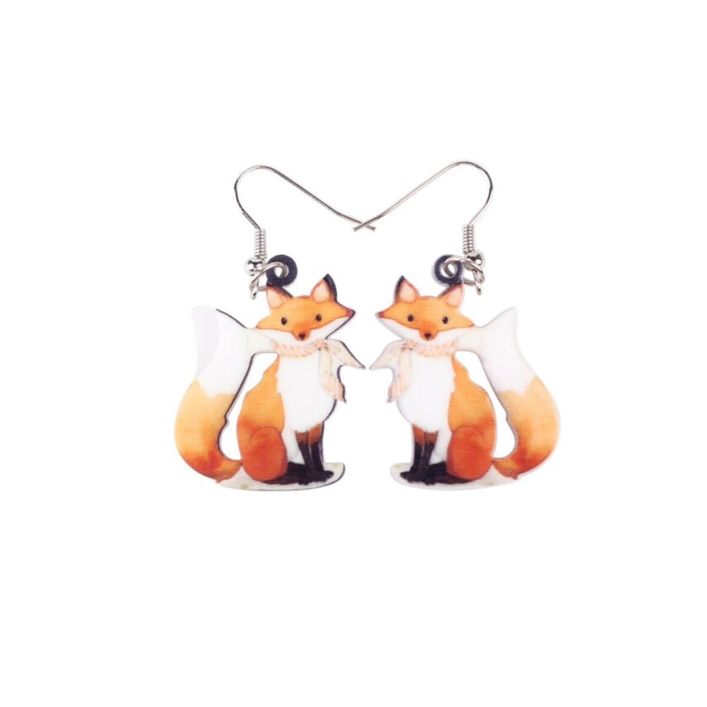 Orange Fox Drop Earrings