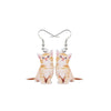 Orange Kitten Drop Earrings