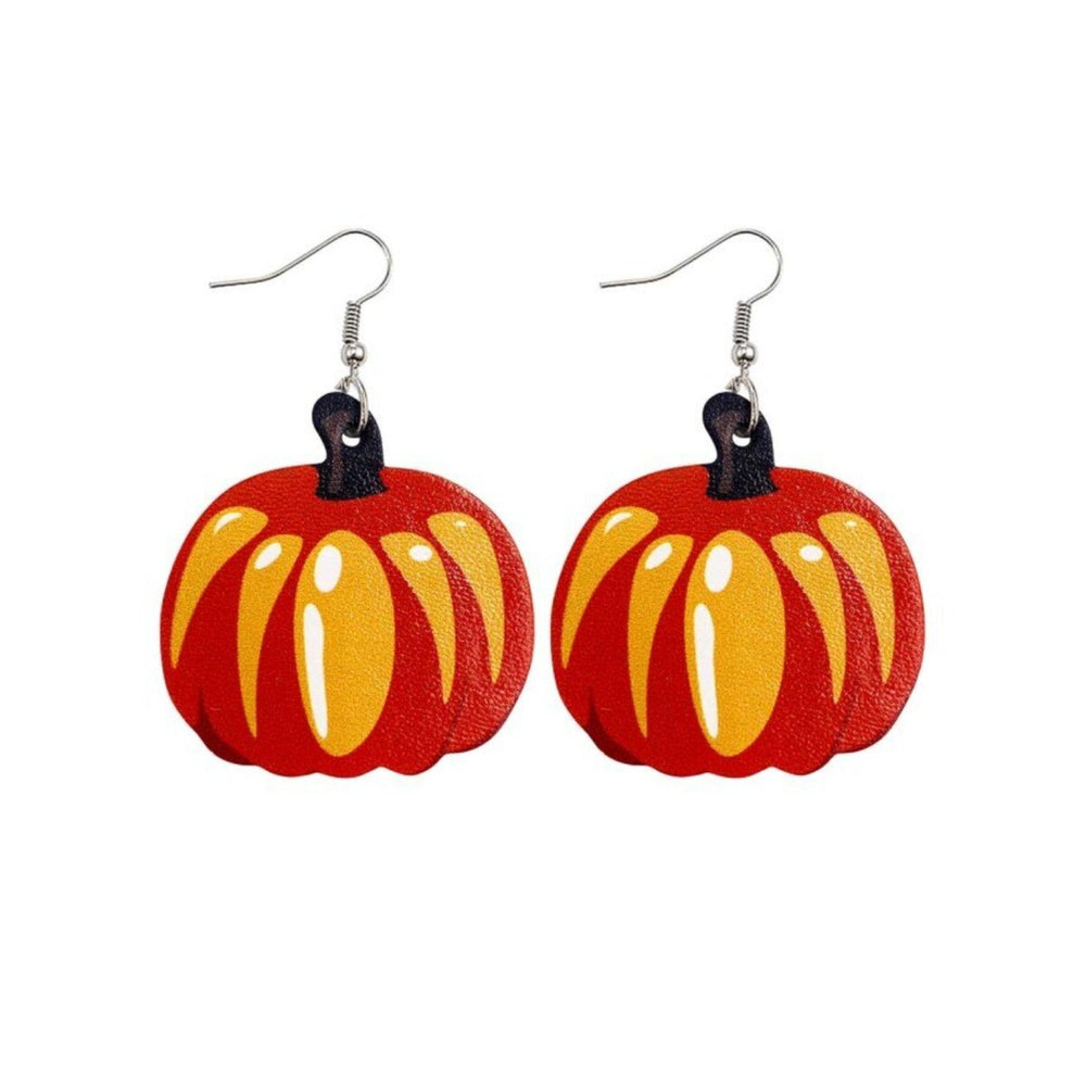 Orange Pumpkin Drop Earrings