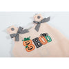 Orange Seersucker Halloween Boo Ruffle Dress