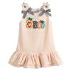 Orange Seersucker Halloween Boo Ruffle Dress