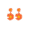 Orange Yellow Flower Drop Earrings