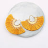 Oversized Circular Fanned Tassel Earrings