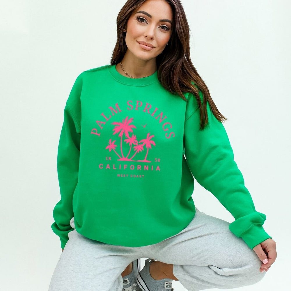 Palm Springs Palm Trees Graphic Sweatshirt