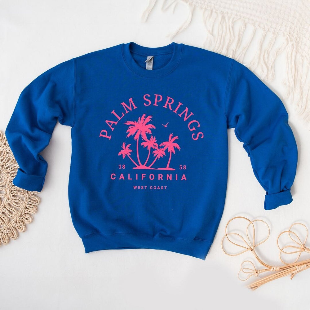 Palm Springs Palm Trees Graphic Sweatshirt