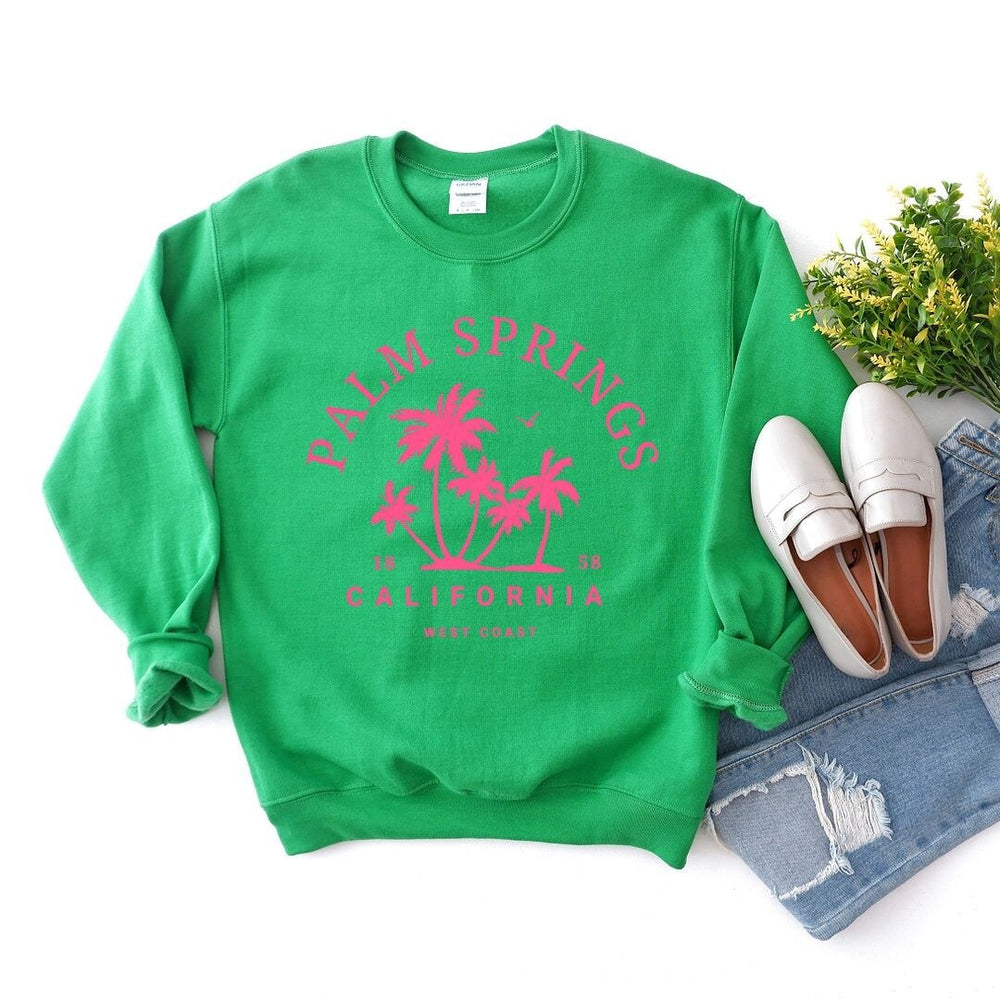 Palm Springs Palm Trees Graphic Sweatshirt