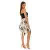 Palm Tree Print Halter Dress with String Tie