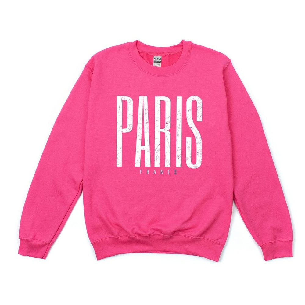 Paris France Distressed Graphic Sweatshirt