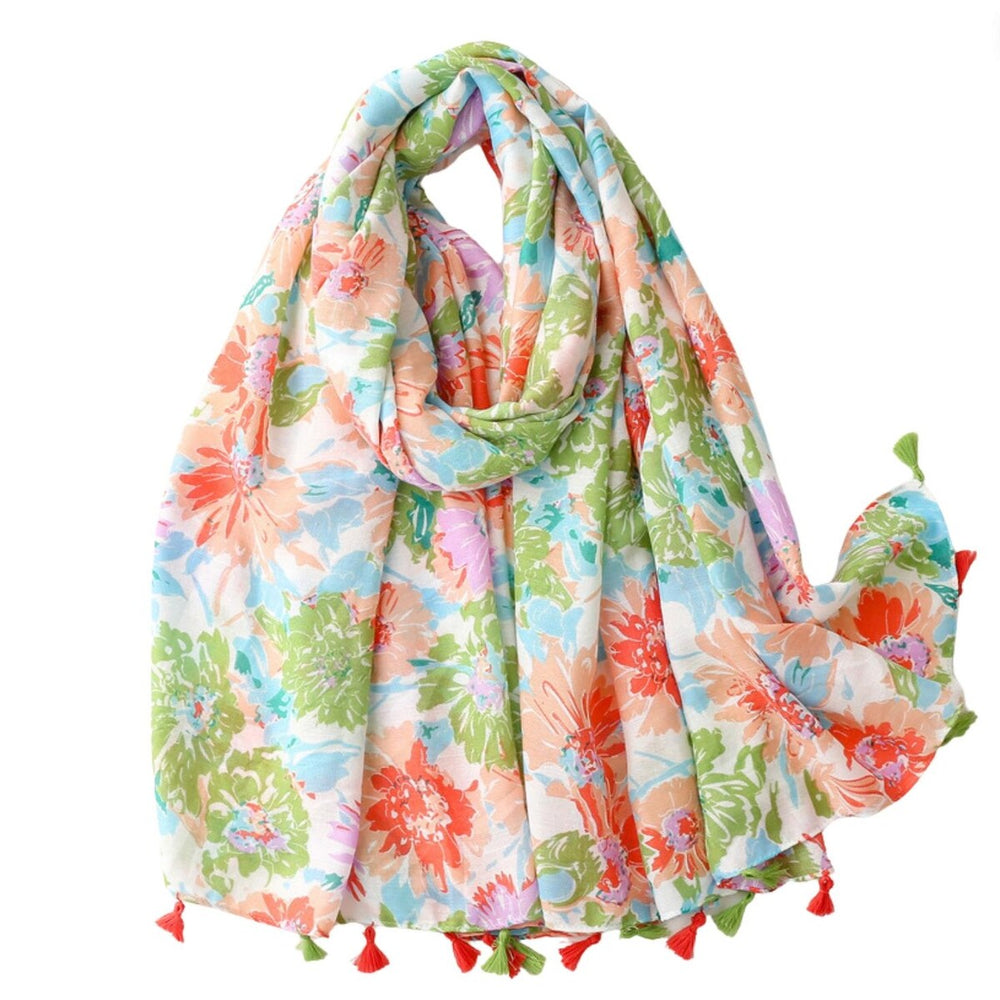 Pastel Floral Summer Scarf