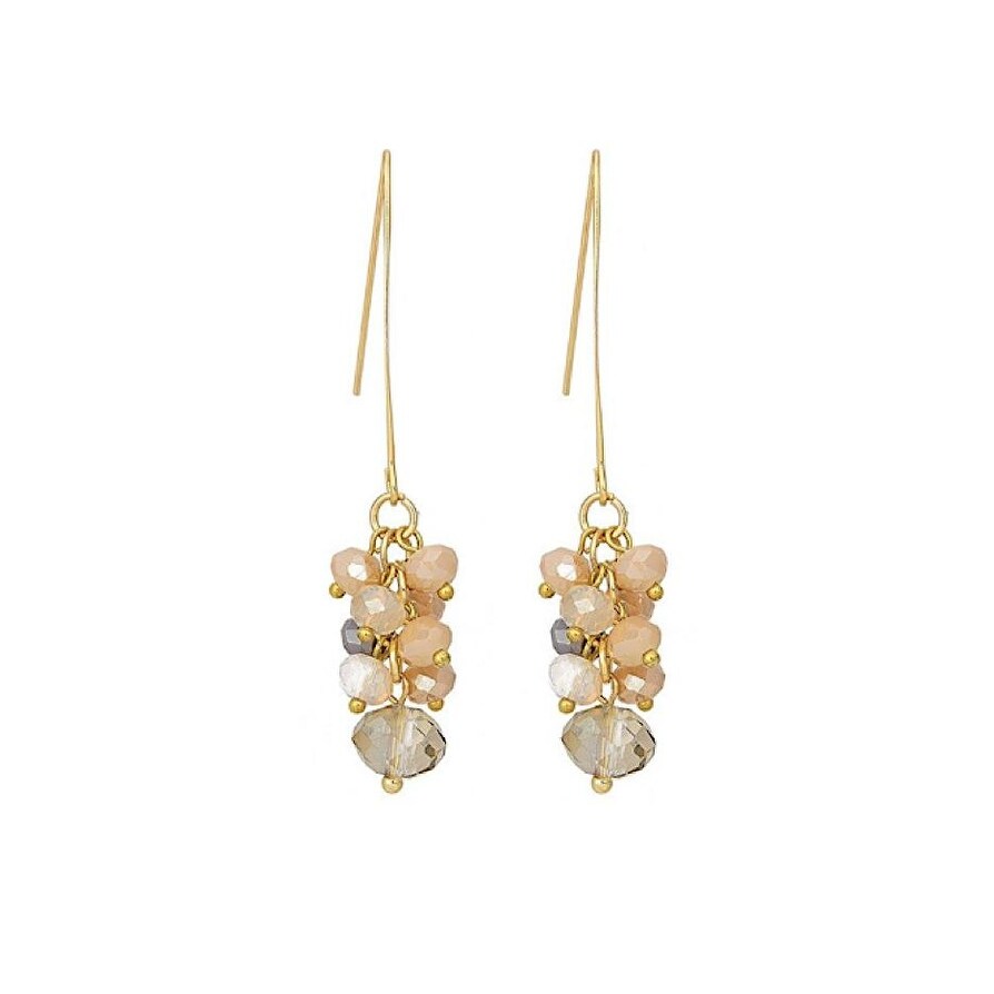 Pastel Neutral Clustered Beaded Drop Earrings