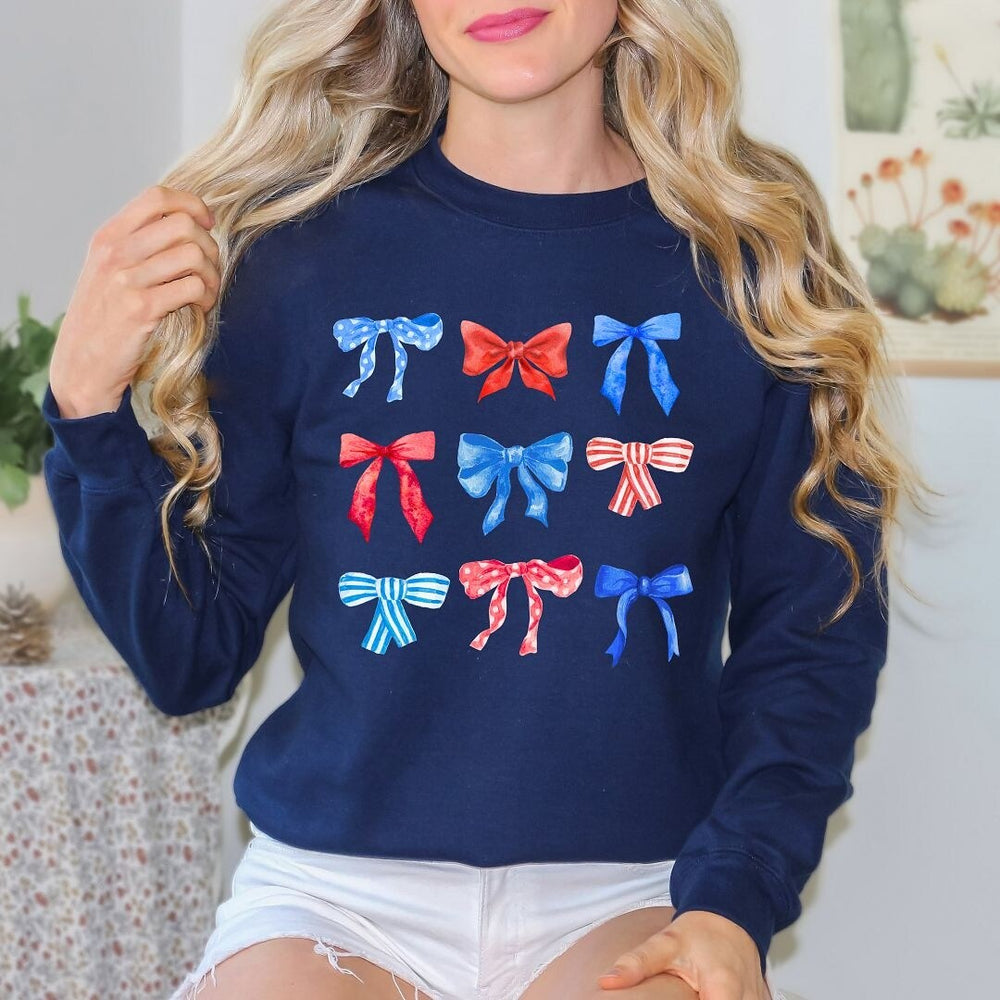 Patriotic Coquette Bow Chart Graphic Sweatshirt