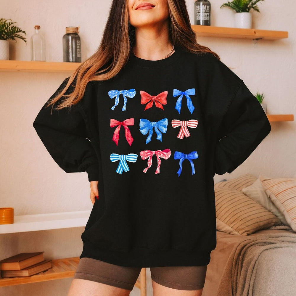 Patriotic Coquette Bow Chart Graphic Sweatshirt