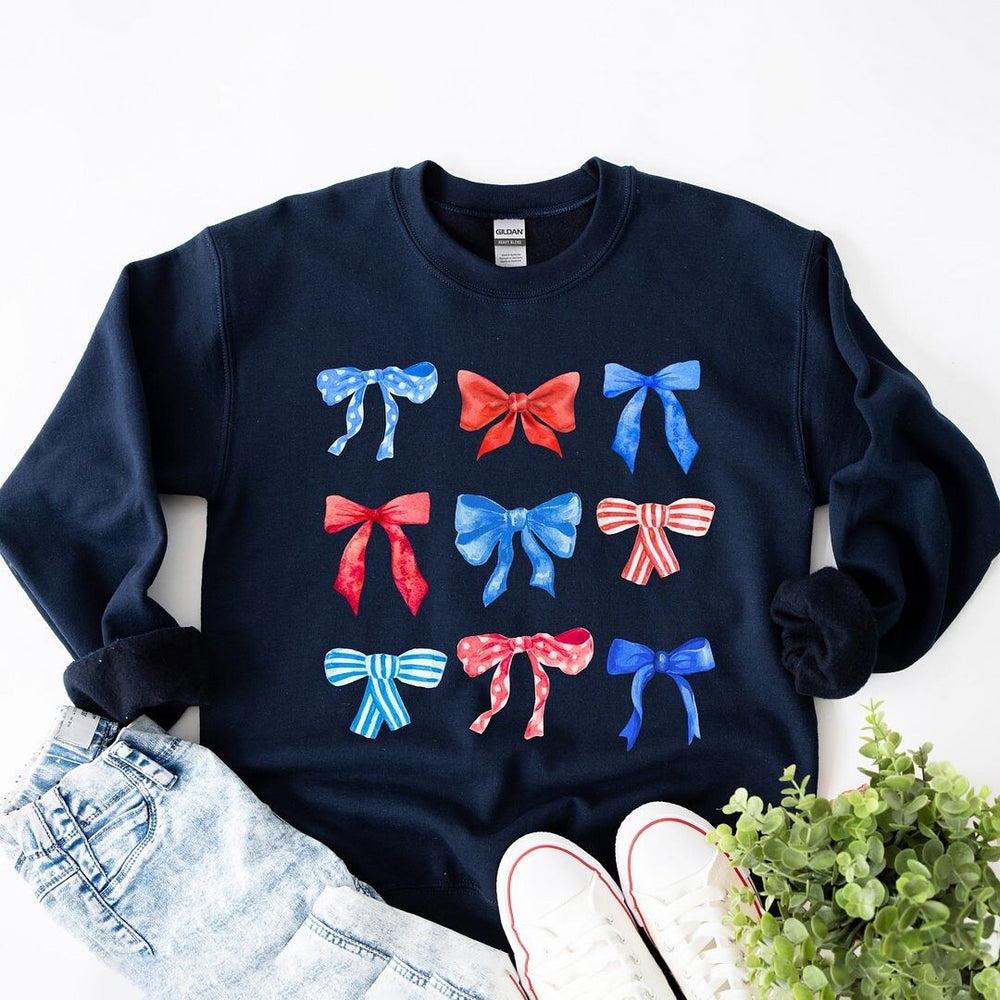 Patriotic Coquette Bow Chart Graphic Sweatshirt