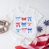 Patriotic Coquette Bow Chart Short Sleeve Crewnneck Tee