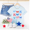 Patriotic Coquette Bow Chart Short Sleeve Crewnneck Tee