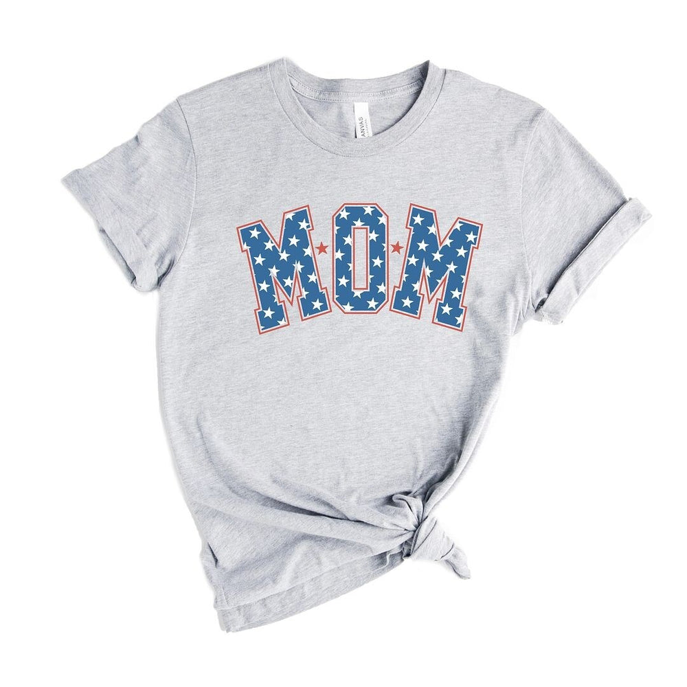 Patriotic Mom Varsity Short Sleeve Crewnneck Tee