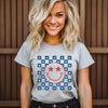 Patriotic Smiley Stars Short Sleeve Crewnneck Tee