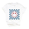 Patriotic Smiley Stars Short Sleeve Crewnneck Tee