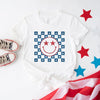 Patriotic Smiley Stars Short Sleeve Crewnneck Tee