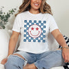 Patriotic Smiley Stars Short Sleeve Crewnneck Tee