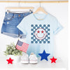 Patriotic Smiley Stars Short Sleeve Crewnneck Tee