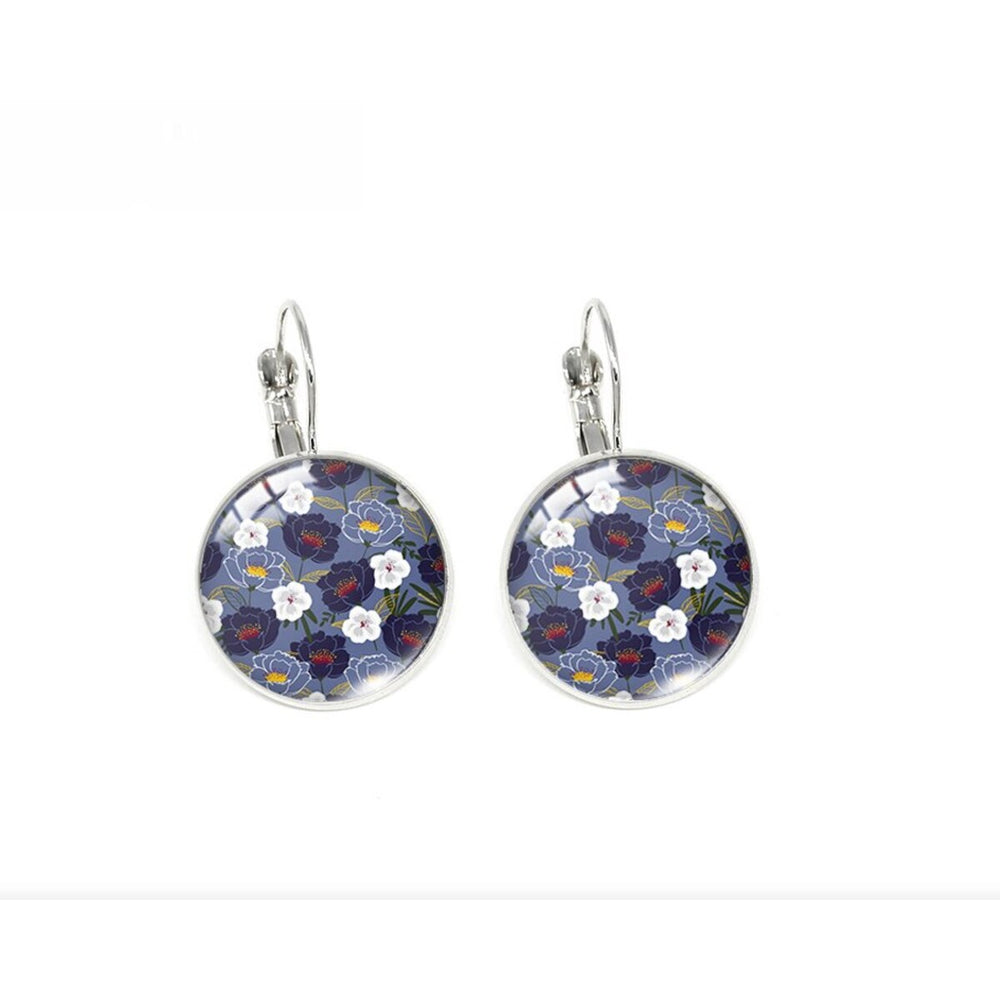 Patterned Circular Leverback Earrings