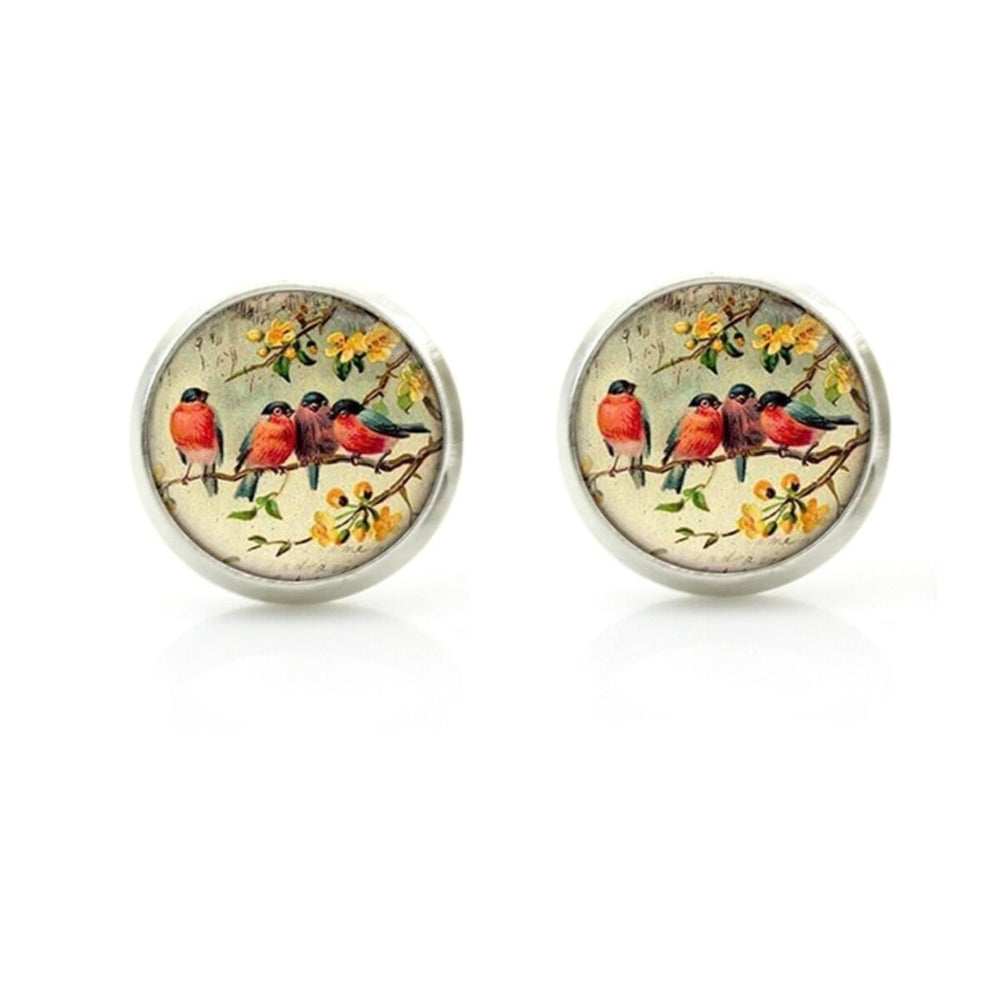 Patterned Circular Stud Earrings