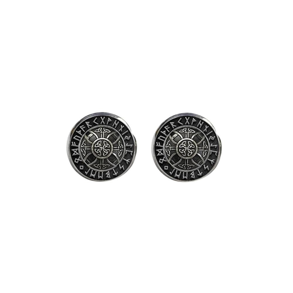 Patterned Circular Stud Earrings