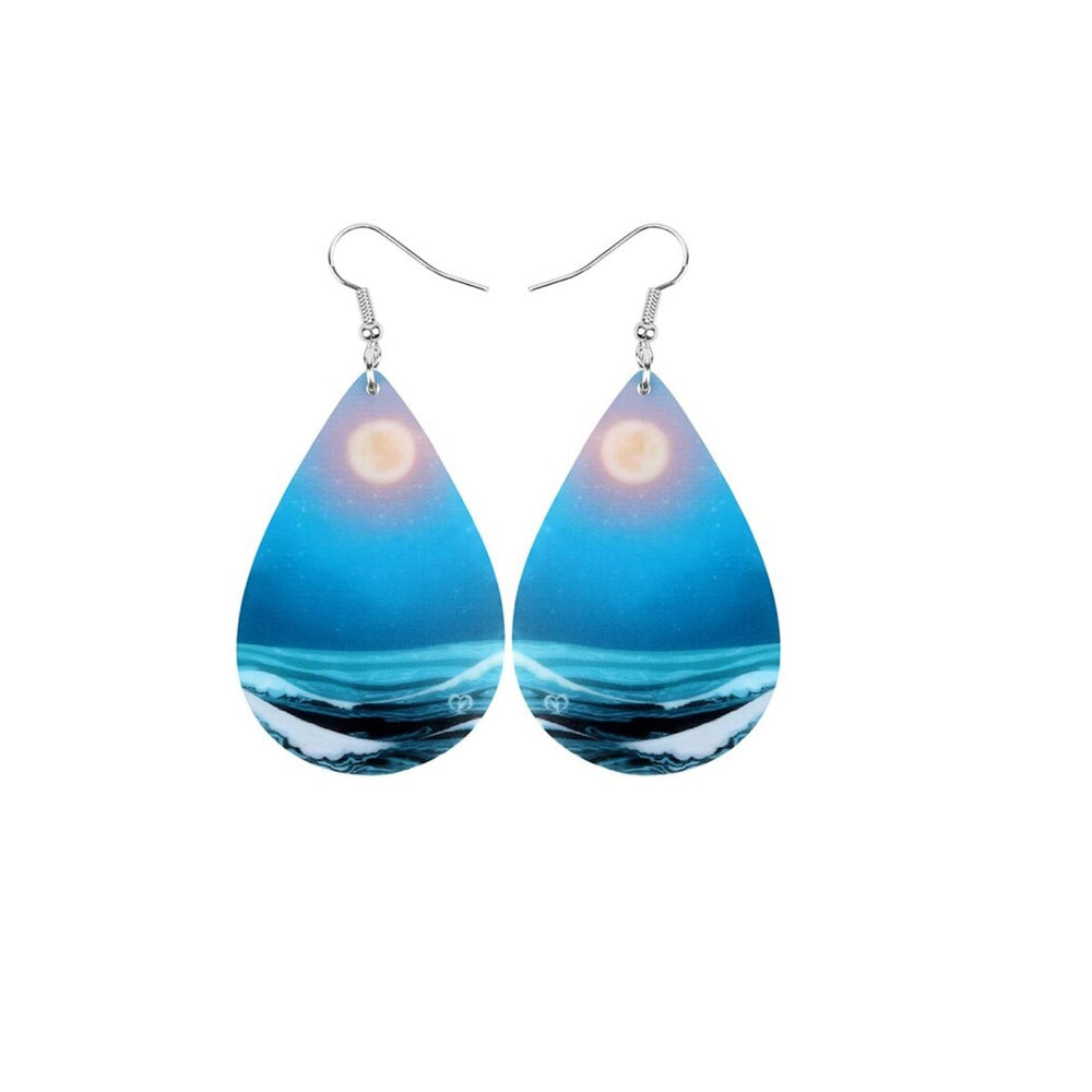 Patterned Oversized Teardrop Drop Earrings