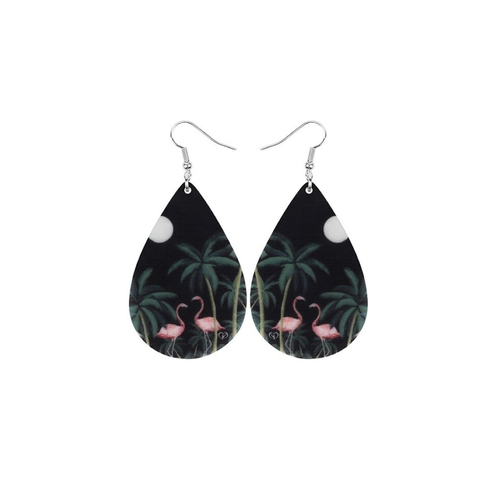 Patterned Oversized Teardrop Drop Earrings